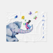 Cartoon van vogels en olifanten fleece deken (Voorkant (Horizontaal))