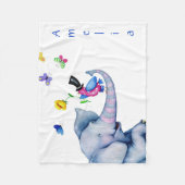 Cartoon van vogels en olifanten fleece deken (Voorkant)