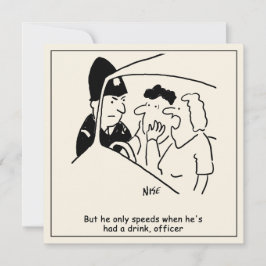 Cartoon van vrouw met echtgenoot die dronken achte kaart