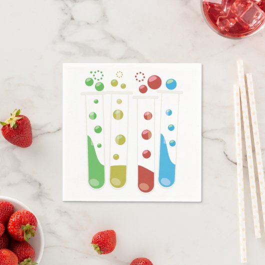 Cartoon van wetenschappelijke testbuizen servetten (Insitu)