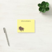 Cartoon van wilde zwijnen en bloemen post-it® notes (Kantoor)