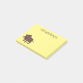 Cartoon van wilde zwijnen en bloemen post-it® notes (Schuin)