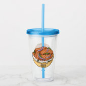 Cartoon van zalmbagel acryl drinkbeker (Voorkant)
