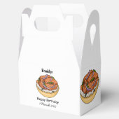 Cartoon van zalmbagel bedankdoosjes (Geopend)