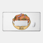 Cartoon van zalmbagel bureaumat (Keyboard & Muis)