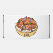 Cartoon van zalmbagel bureaumat (Voorkant)