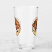 Cartoon van zalmbagel glas (Links)