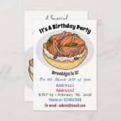 Cartoon van zalmbagel kaart (Voorkant / Achterkant)