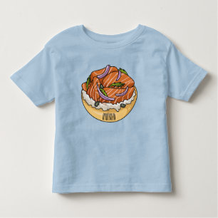 Cartoon van zalmbagel kinder shirts