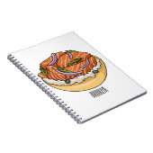 Cartoon van zalmbagel notitieboek (Rechterzijde)