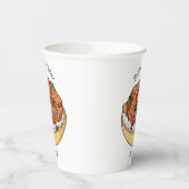 Cartoon van zalmbagel papieren bekers (Links)