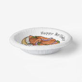 Cartoon van zalmbagel papieren kommen (Gebogen)