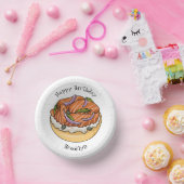 Cartoon van zalmbagel papieren kommen (Feest)