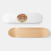 Cartoon van zalmbagel persoonlijk skateboard (Horizontaal)