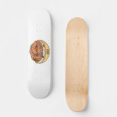 Cartoon van zalmbagel persoonlijk skateboard (Voorkant)
