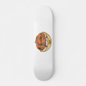 Cartoon van zalmbagel persoonlijk skateboard (Voorkant)
