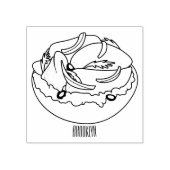 Cartoon van zalmbagel rubberstempel (Afrduk)