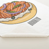 Cartoon van zalmbagel sherpa deken (3/4)