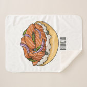 Cartoon van zalmbagel sherpa deken (Voorkant (horizontaal))