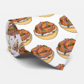 Cartoon van zalmbagel stropdas (Opgerold)