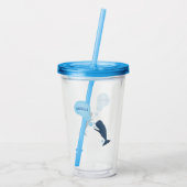 Cartoon van zeepbellenbels voor de walvisvangst acryl drinkbeker (Achterkant)