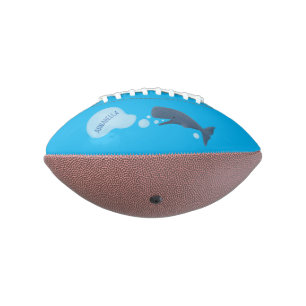 Cartoon van zeepbellenbels voor de walvisvangst american football