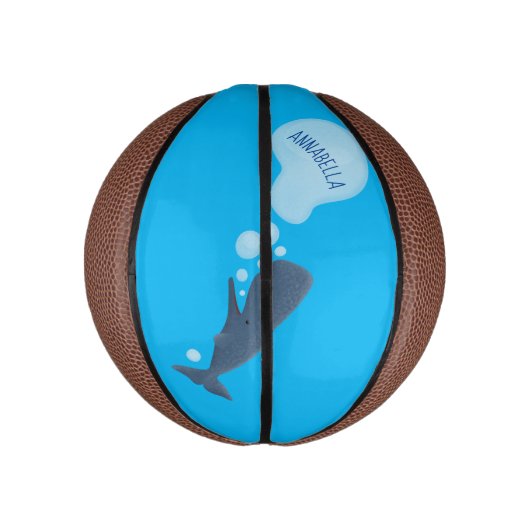 Cartoon van zeepbellenbels voor de walvisvangst basketbal (Verticaal)