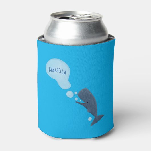 Cartoon van zeepbellenbels voor de walvisvangst blikjeskoeler (Blikje Voorkant)