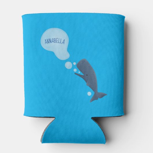 Cartoon van zeepbellenbels voor de walvisvangst blikjeskoeler (Achterkant)