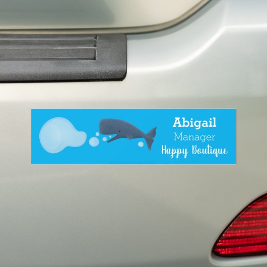 Cartoon van zeepbellenbels voor de walvisvangst bumpersticker (Op auto)