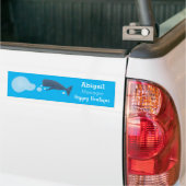 Cartoon van zeepbellenbels voor de walvisvangst bumpersticker (Op Truck)