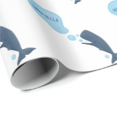 Cartoon van zeepbellenbels voor de walvisvangst cadeaupapier (Rol Hoek)