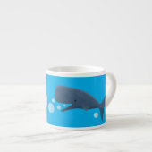 Cartoon van zeepbellenbels voor de walvisvangst espresso kop (Voorkant rechts)