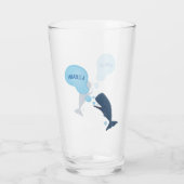 Cartoon van zeepbellenbels voor de walvisvangst glas (Achterkant)