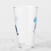 Cartoon van zeepbellenbels voor de walvisvangst glas (Links)