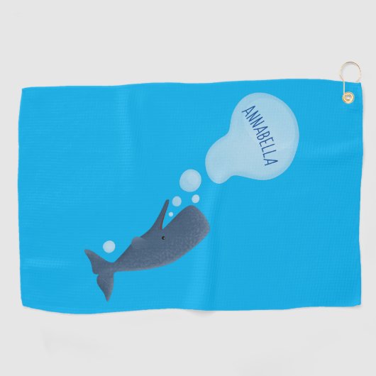 Cartoon van zeepbellenbels voor de walvisvangst golfhanddoek (Horizontaal)