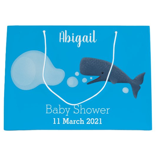 Cartoon van zeepbellenbels voor de walvisvangst groot cadeauzakje (Voorkant)