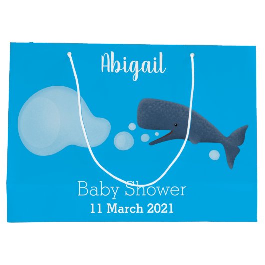 Cartoon van zeepbellenbels voor de walvisvangst groot cadeauzakje (Achterkant)