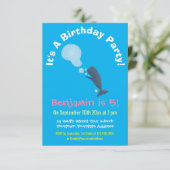 Cartoon van zeepbellenbels voor de walvisvangst kaart (Staand voorkant)