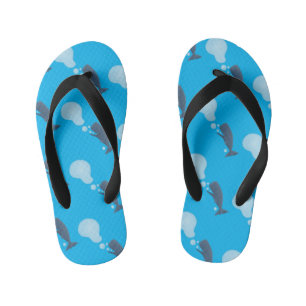 Cartoon van zeepbellenbels voor de walvisvangst kinder teenslippers