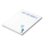 Cartoon van zeepbellenbels voor de walvisvangst notitieblok (Linkerzijde)