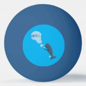 Cartoon van zeepbellenbels voor de walvisvangst pingpongbal (Achterkant)