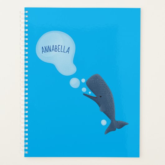 Cartoon van zeepbellenbels voor de walvisvangst planner (Voorkant)