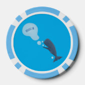 Cartoon van zeepbellenbels voor de walvisvangst poker chips (Achterkant)