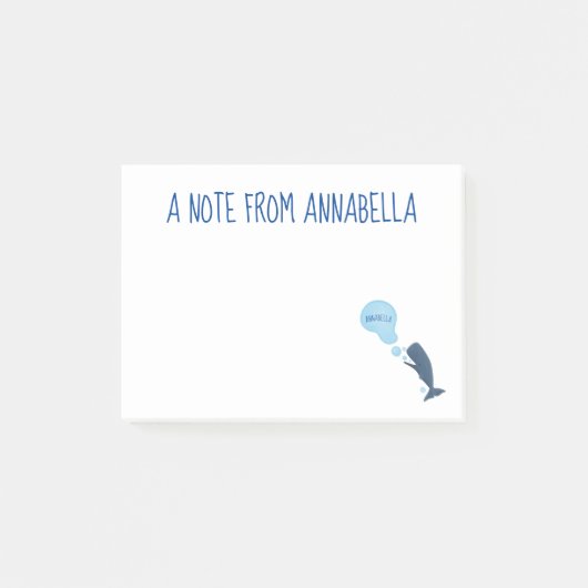 Cartoon van zeepbellenbels voor de walvisvangst post-it® notes (Voorkant)