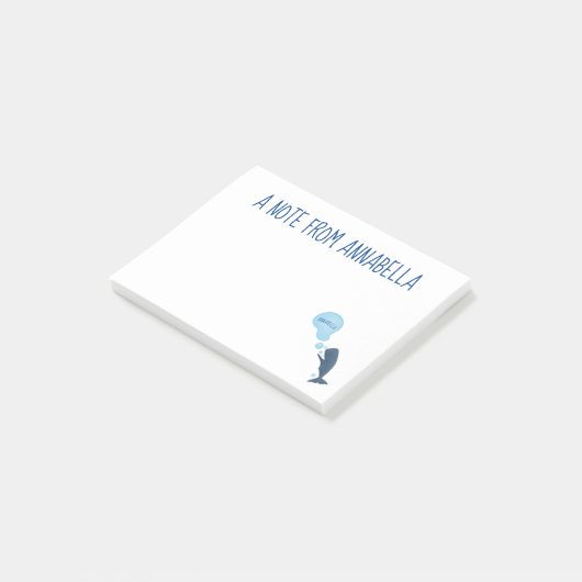 Cartoon van zeepbellenbels voor de walvisvangst post-it® notes (Schuin)