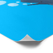 Cartoon van zeepbellenbels voor de walvisvangst poster (Hoek)