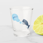 Cartoon van zeepbellenbels voor de walvisvangst shot glas (Voorkant)