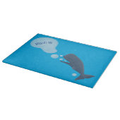 Cartoon van zeepbellenbels voor de walvisvangst snijplank (Hoek)