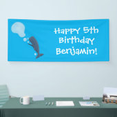 Cartoon van zeepbellenbels voor de walvisvangst spandoek (Beurs)